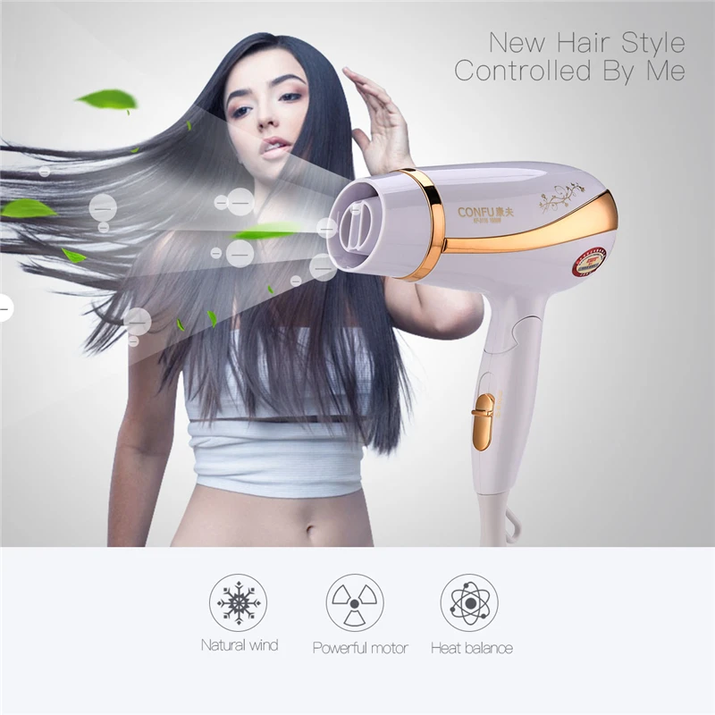 

220-230V Portable Mini Hair Blower Foldable Hair Dryer Travel Household Electric Hair Dryer Wind Collect Nozzle Styling Tools