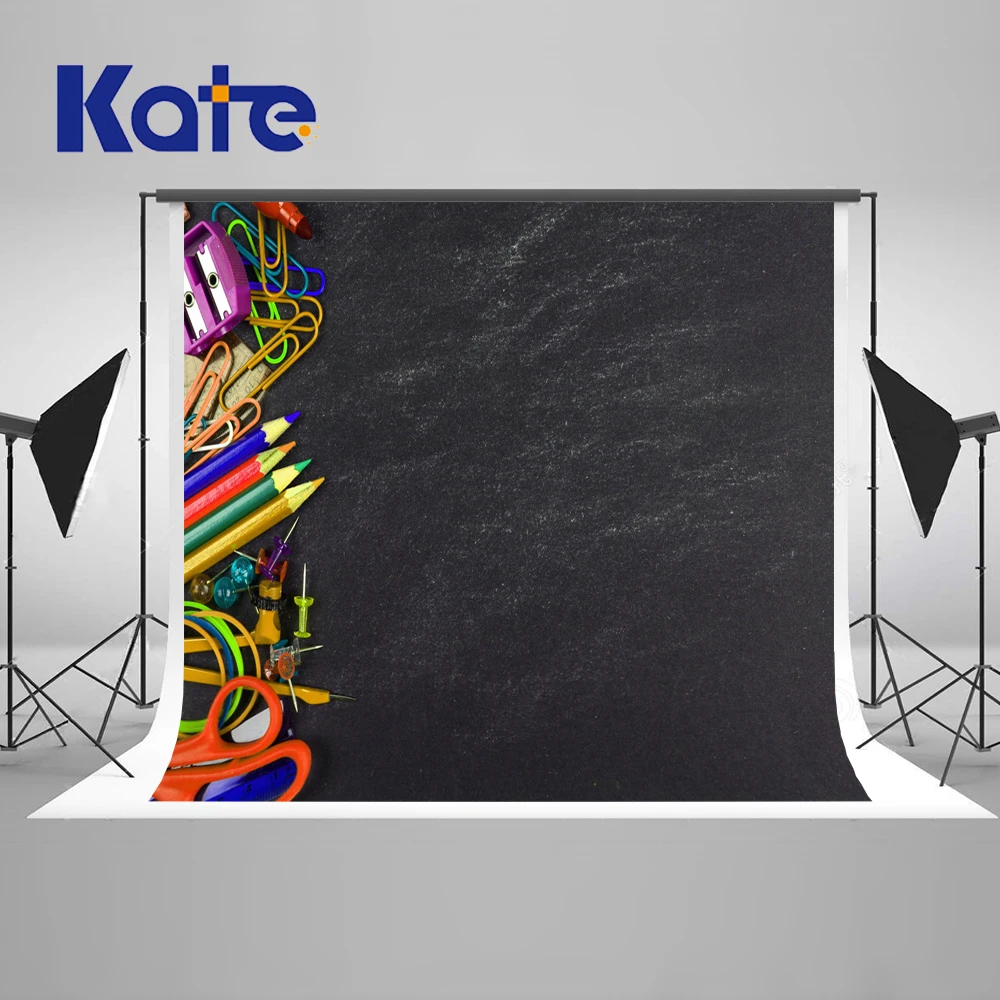 

Kate 7x5ft / (2.2x1.5m) Back to School Photography Backdrop Blackboard Stationery Backgrounds Microfiber Photographic backdrop