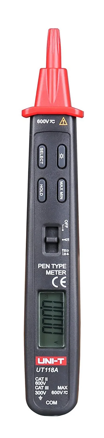 

Uni-t Ut118A 3000 Counts Ac/Dc Voltage Capacitance Resistance Pen Type Digital Multimeters Meter Detector