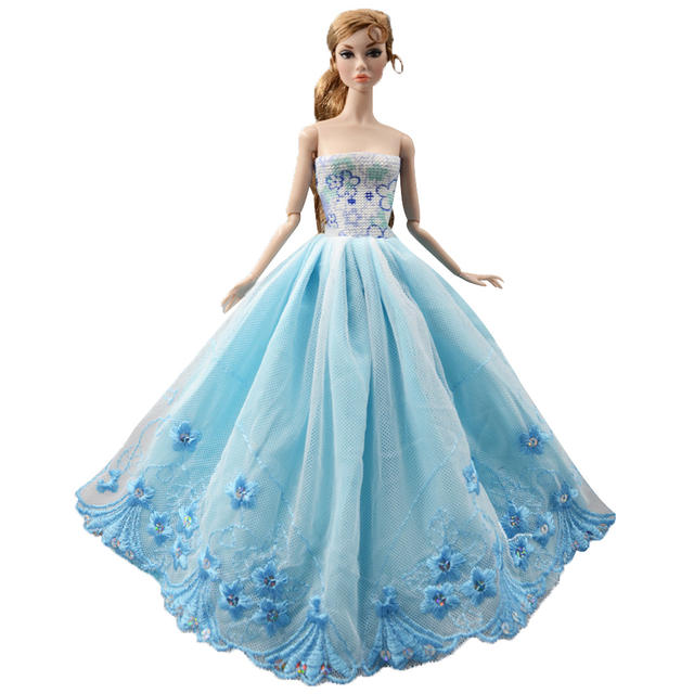 NK One Pcs 2019 Princess Wedding Dress Noble Party Gown For Barbie Doll Fashion Design Outfit Best Gift For Girl’ Doll 058A JJ