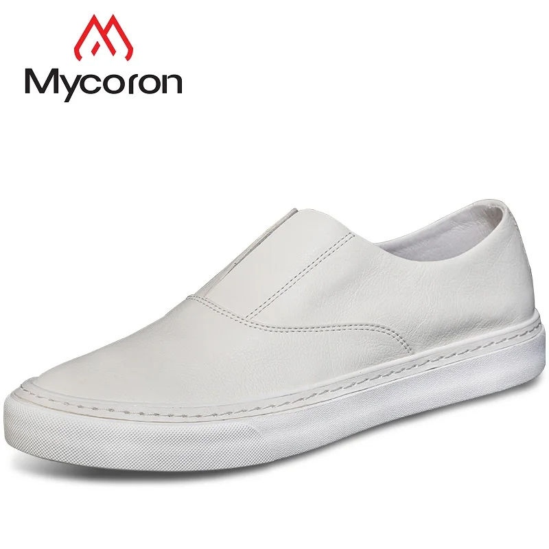 

MYCORON Men Shoes Breathable Casual Shoes Men Luxury Product Korean Version Of The Leather White Shoes Men Loafers Schuhe Herren