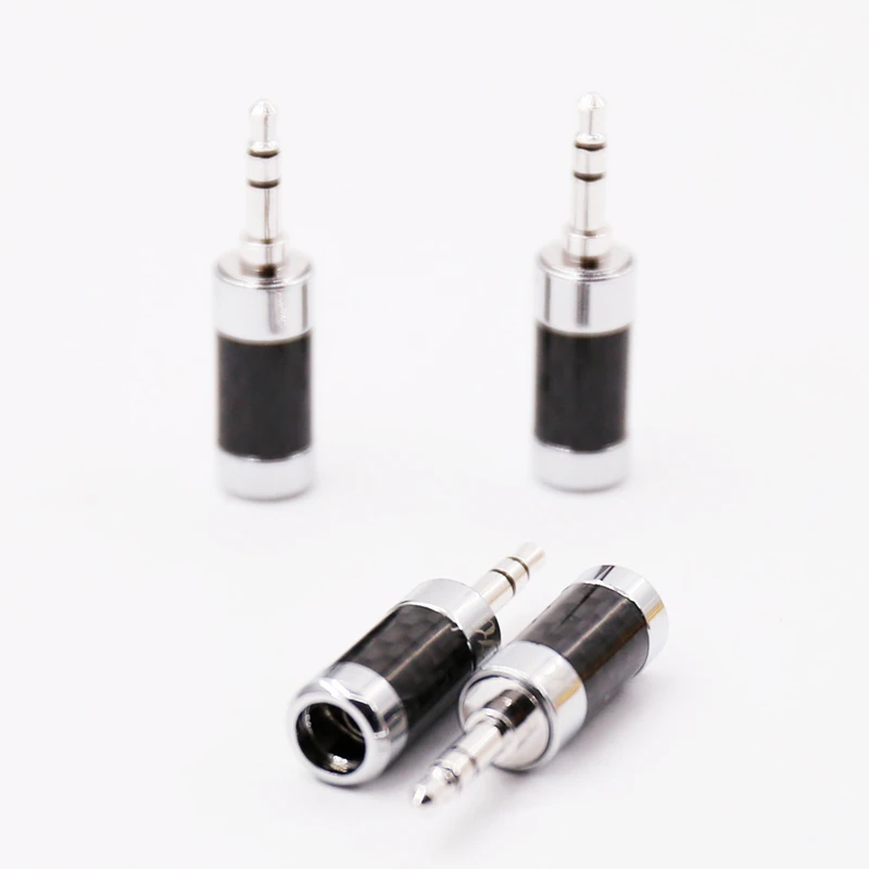 Hifi Carbon Fiber 3 pole 3 5mm Plug Male Cable Adapter diameter 7mm Headphone Jack