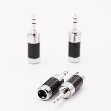 Hifi Carbon Fiber 3 pole 3 5mm Plug Male Cable Adapter diameter 7mm Headphone Jack