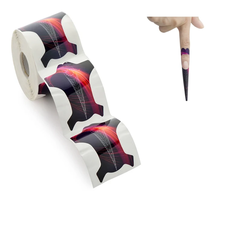 

[Top Sale-YU18]300pcs/Roll V Shapes Forms Nail Art Sculpting Acrylic UV Gel Tips Telfon Nail Forms Guide Extension, #1441452220