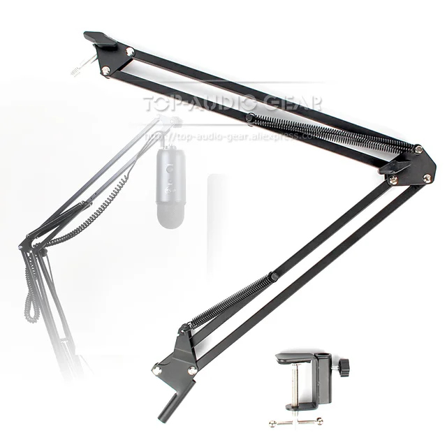 Free Shipping Suspension Scissor Arm Stand For Blue Yeti Table Desk Top Recording Microphone Stand Boom Clip Holder Mount Clamp