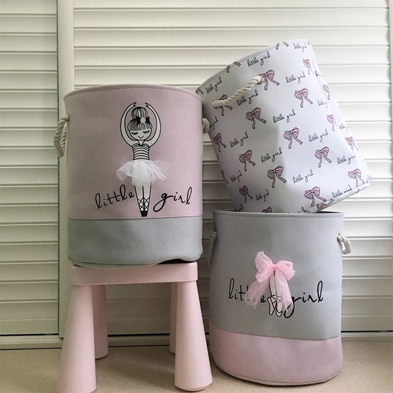

Lovely Cloth Folding Laundry Basket Portable Basket For Toys Household Large Dirty Laundry Basket with Handles Laundry Hamper