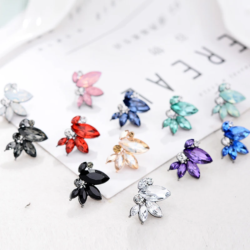 

LUBOV Symmetrical Acrylic Opal Stone Stud Earrings for Woman Unique Personality Fashion Jewelry Christmas Gift for Girls