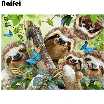 

5D DIY Diamond Embroidery sloth and butterfly Animal Series full square Diamond Painting Cross Stitch Mosaic Decoration