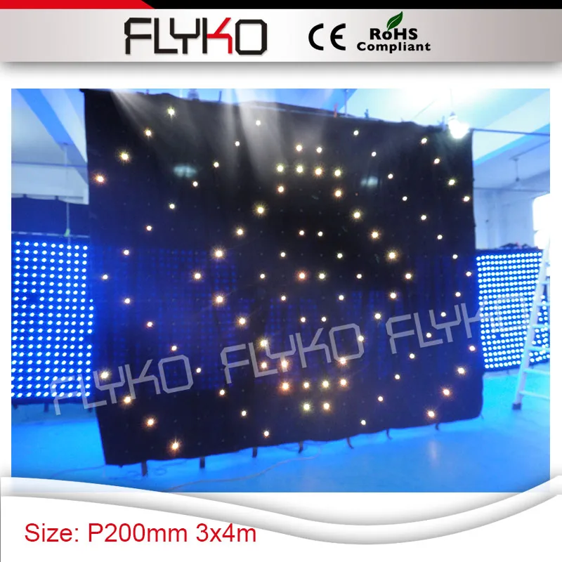

DJ Accessories P200mm high definition Taiwan Epistar leds video curtain 3mtr*4mtr dj set