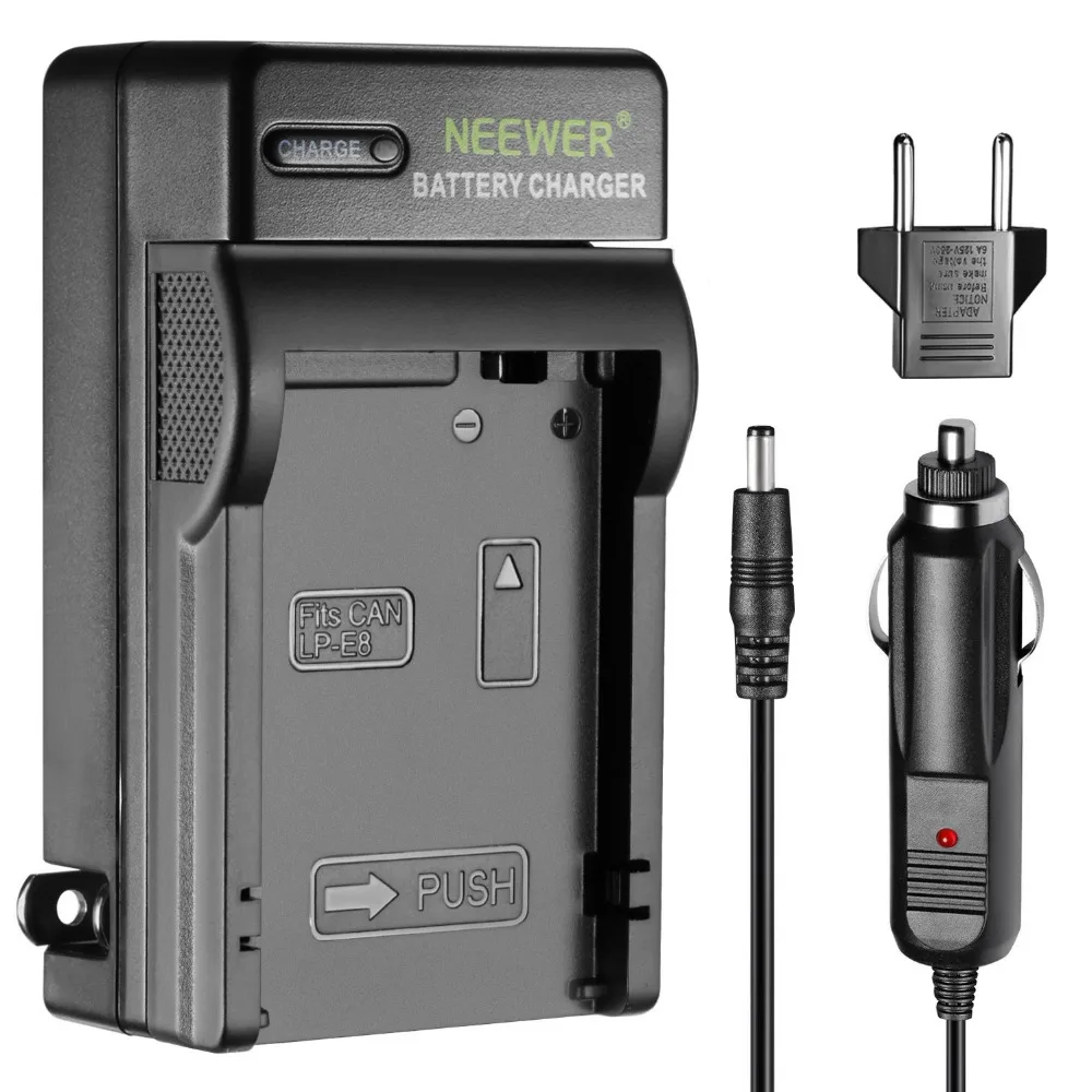 Neewer LED Battery Charger for Canon LP E8 with US Plug EU Plug Adapter