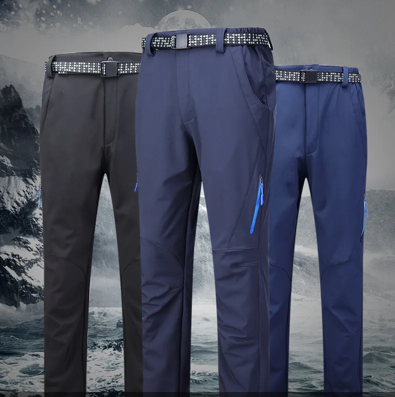 

Outdoor Trousers Camping Hiking Softshell Pants Men Climbing Pantaloni Trekking Pantalon Tactical Homme Winter Fleece Pants