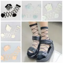 10 пар в комплекте; для женщин сексуальная девушка красивое платье прохладное лето Хрустальное стекло шелковые полосатой сеточка жаккард Летние носки