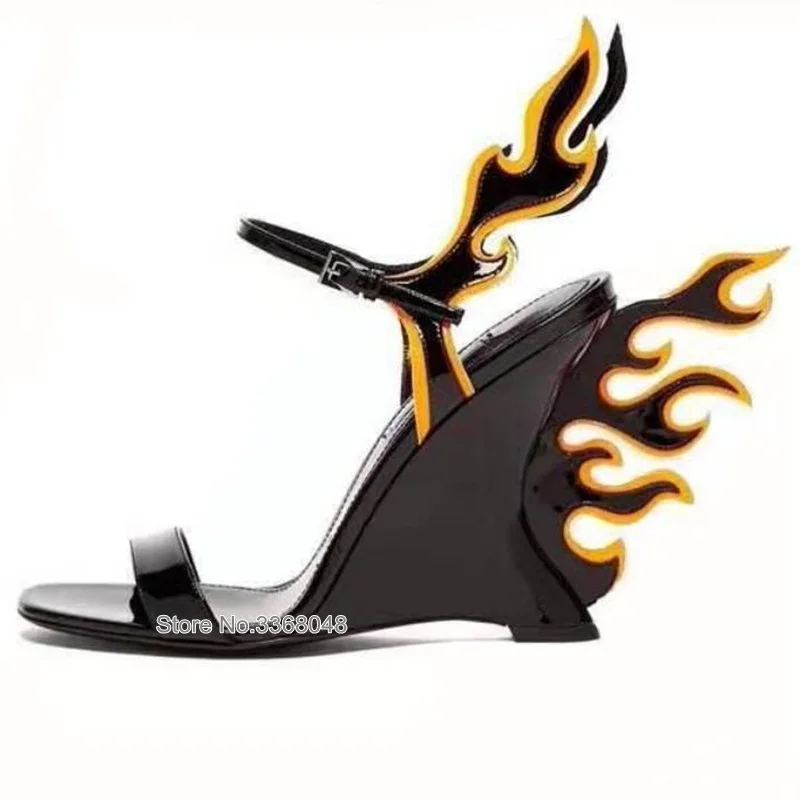 

2019 New Trendy Wedges Wings Summer Women Shoes Buckle Mixed Colors Gladiator Sandals High Heels Ladies T-stage Dress Sandals