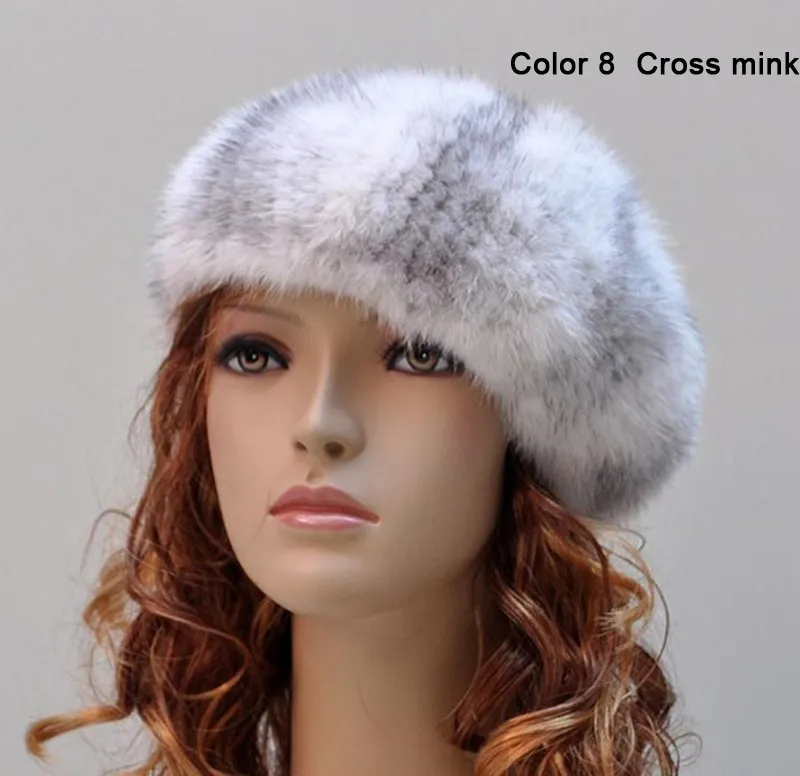 Fur Story, новинка 14618, женская вязаная шапка из натурального меха норки, Классический берет, дизайнерские зимние шапки, головной убор, ушам теплее, головной убор, норковый берет