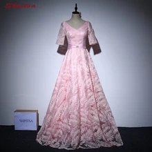 Rosa Madre de la novia vestidos para bodas con cuentas una línea vestidos de noche novio vestidos de madrina