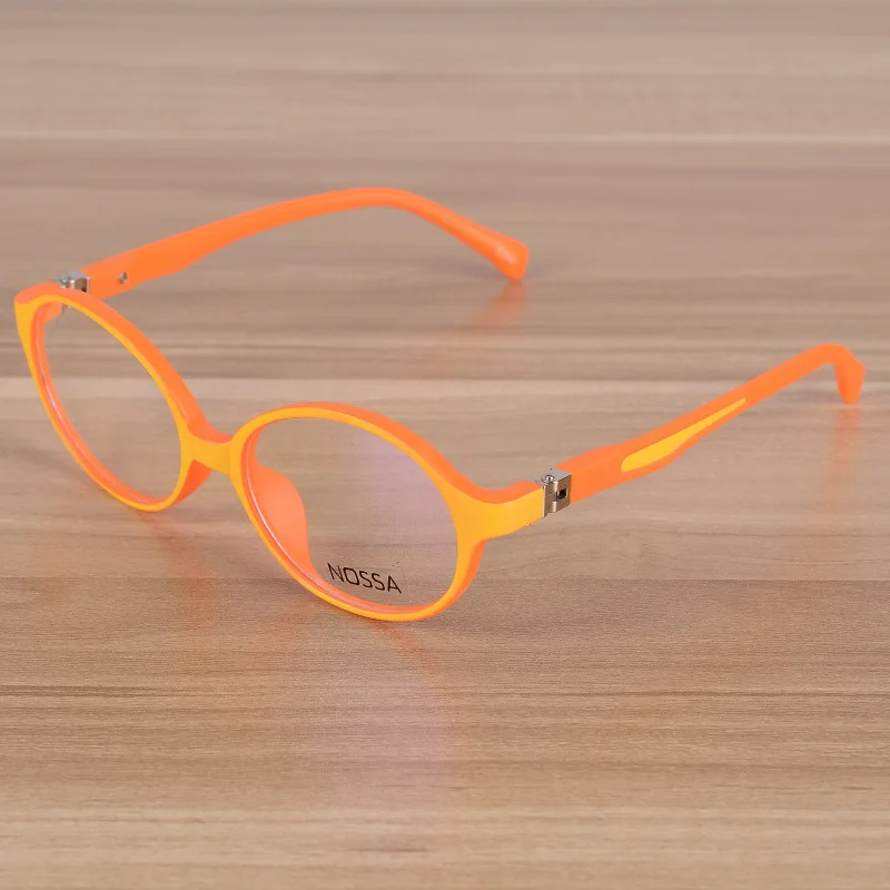 NOSSA, элегантные круглые детские очки TR90, оптическая оправа, очки для девочек и мальчиков, очки для близорукости, Детские солнечные очки, оправа - Цвет оправы: Yellow Orange