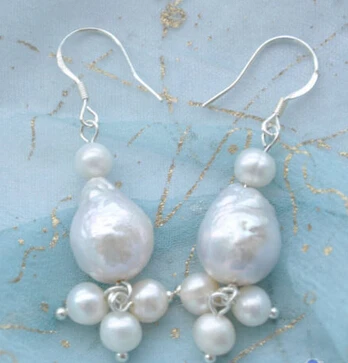 

free shipping 13376 almost round keshi reborn pearl dangle earring 925ss