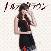 Anime Guilty Crown Inori Yuzuriha Cosplay Costume Women Slip Dress Black/White demitoilet Daily Clothing