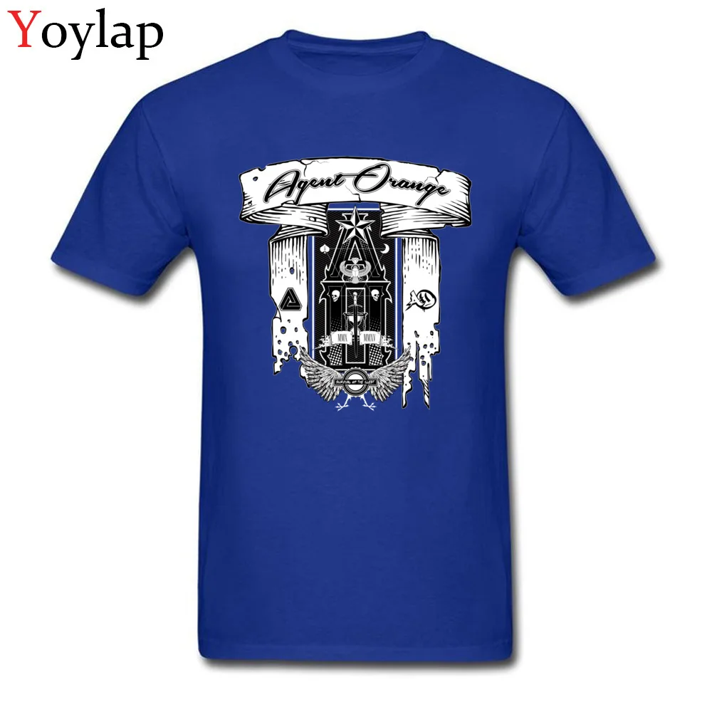 Prevalent Leisure Tops Shirt O-Neck Summer Fall 100% Cotton Fabric Short Sleeve T-Shirt for Adult Tarot Print Sweatshirts blue