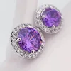 LUOTEEMI – boucles d'oreilles rondes en Zircon pour femme, bijoux de grande qualité, couleur or blanc, AAA, vente en gros ► Photo 3/6