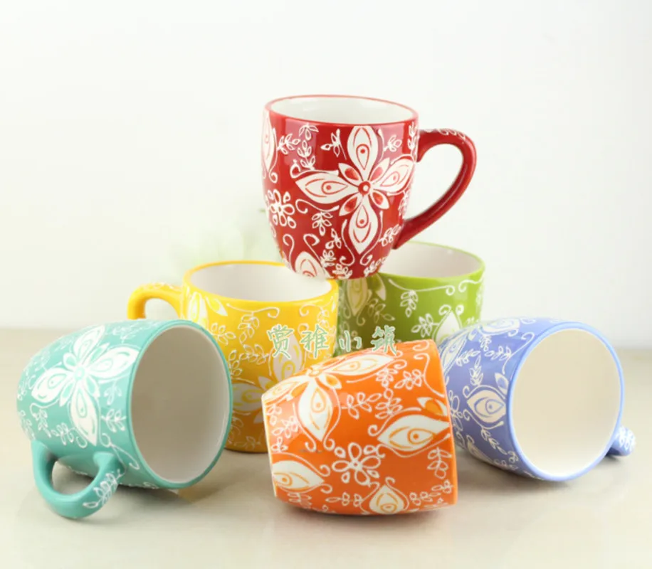 2018 Creative Beautiful Flowers Coffee Mugs Ceramic Cups Milk Mug
