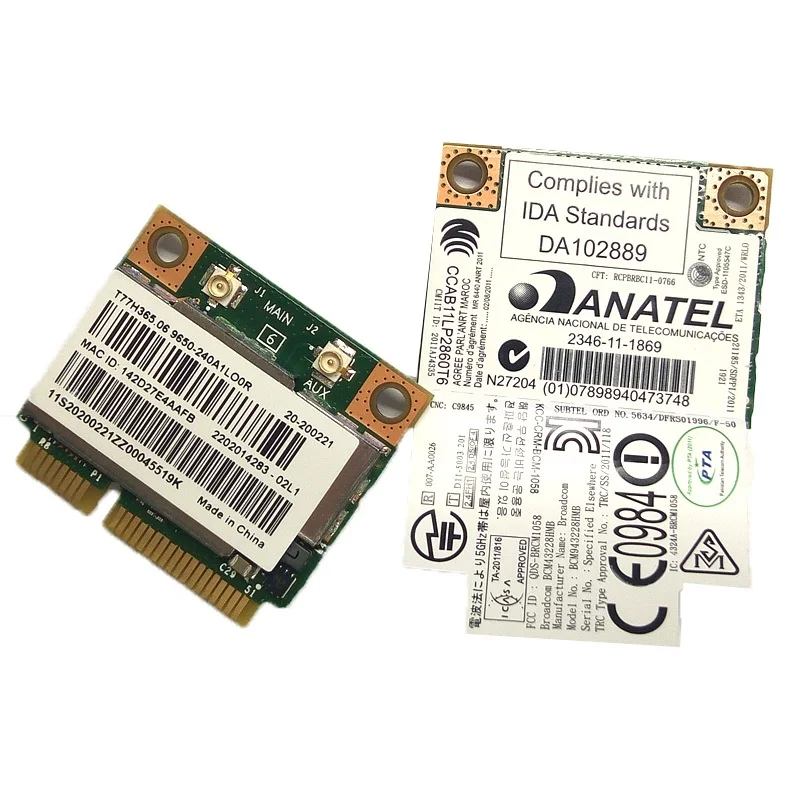 

SSEA wholesale for Broadcom BCM943228HMB 802.11a/b/g/n Wifi Bluetooth 4.0 Wireless Half MINI pci-e Notebook Wlan Card 2.4G/5Ghz