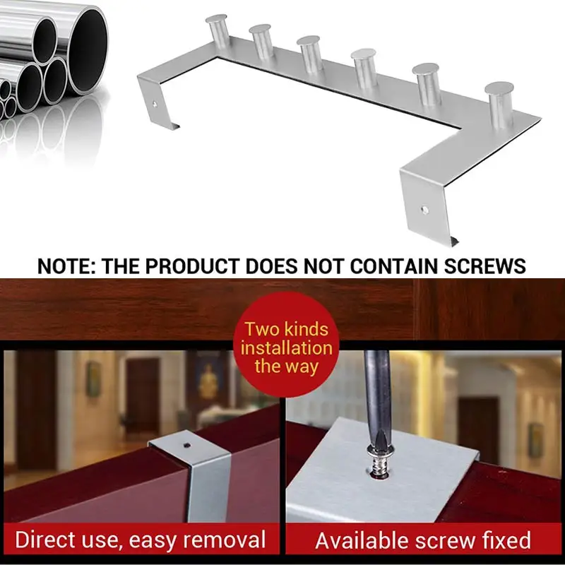

Stainless Steel Over Door Hook Coat Bath Towel Hanger Brushed Finish for Bedroom SKD88