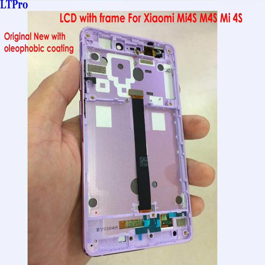 

100% Original Working Purple LCD Display Touch Screen Digitizer Assembly + Frame For Xiaomi Mi4S M4S Mi 4S Phone Sensor