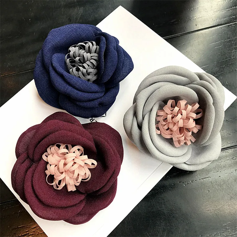 

Korea New Handmade Modern Fabric Flower Saturna Brooches Pins Badges Fashion Jewelry For Woman Suits Accessories-YHGWBH031F