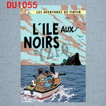Tintin мультфильм оловянные знаки металлическая пластина настенный паб детская комната Домашний декор вечерние Винтаж Железный плакат Куадрос DU-1055