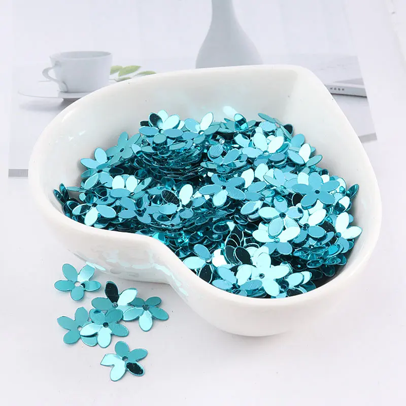 Полимерные плоские Швейные Блестки DIY цветок ремесло 350 шт 10 мм Блестки бисера - Цвет: Lake Blue