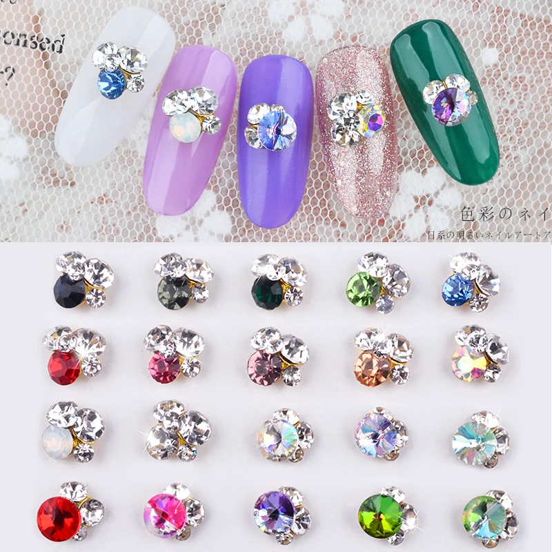 

5pcs Per Pack Mixed Colors AB Crystal Nail Art Rhinestones Chameleon Glass Stone Gems Design DIY Nails Decorations Manicure