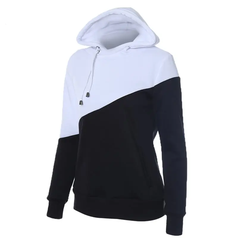 Casual Black Hoodie Women Harajuku Patchwork Fashion Basic Hoodies Spring Autumn Hooded Top Ladies Streetwear Fitness Sweatshirt Casual Black Hoodie Women Harajuku Patchwork Fashion Basic Hoodies Spring Autumn Hooded Top Ladies Streetwear Fitness Sweatshirt