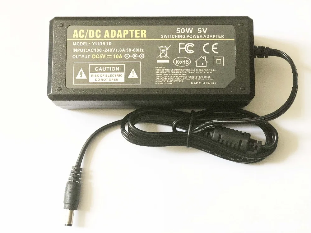 Высокая qualitydc 5 V 10A светодиодный Питание для WS2812B WS2811 LPD8806 WS2801 Светодиодные ленты света, Великобритания, США, ЕС, штепсельная вилка австралийского стандарта