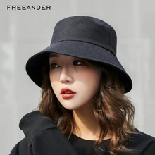 Freeander Новая женская шляпа в стиле ретро с широкими полями, уличная Хлопковая женская летняя пляжная Повседневная шляпа-ведро, Солнцезащитная шляпа