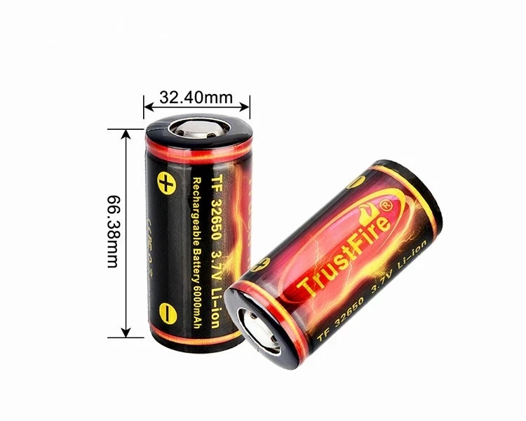 TrustFire 2 шт 6000mah 3 7 V 32650 литий ионная аккумуляторная батарея с PCB защитой для