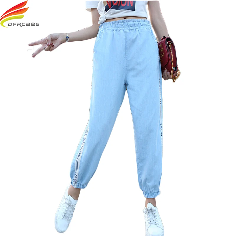 Aliexpress.com : Buy Ladies 3/4 Jeans Elastic Waist