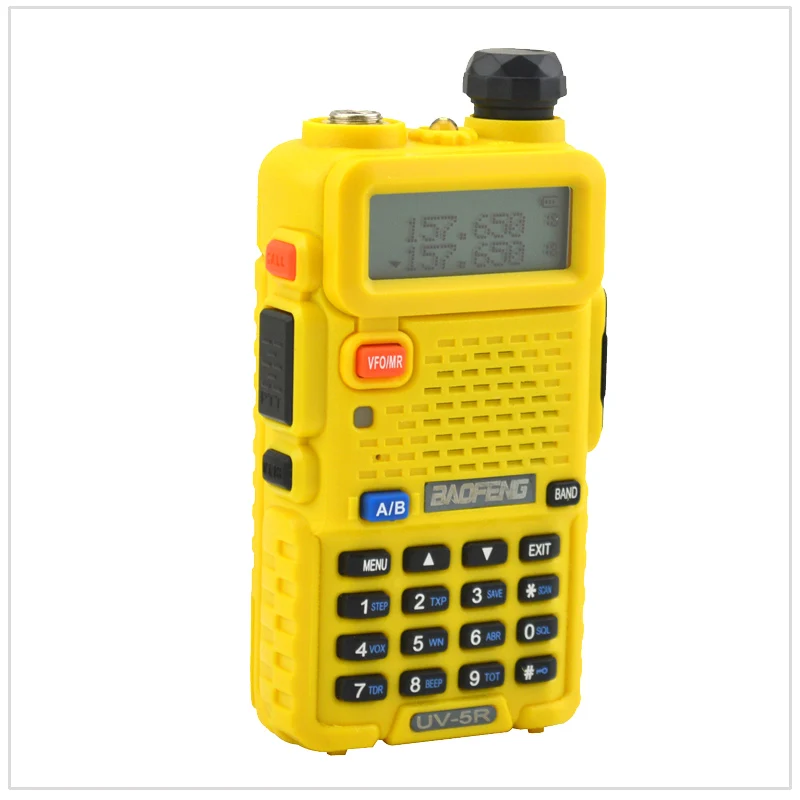 Желтый BAOFENG Радио двухдиапазонный UV-5R портативная рация Радио двойной дисплей 136-174/400-520 мГц двухстороннее радио с бесплатным наушник BF-UV5R