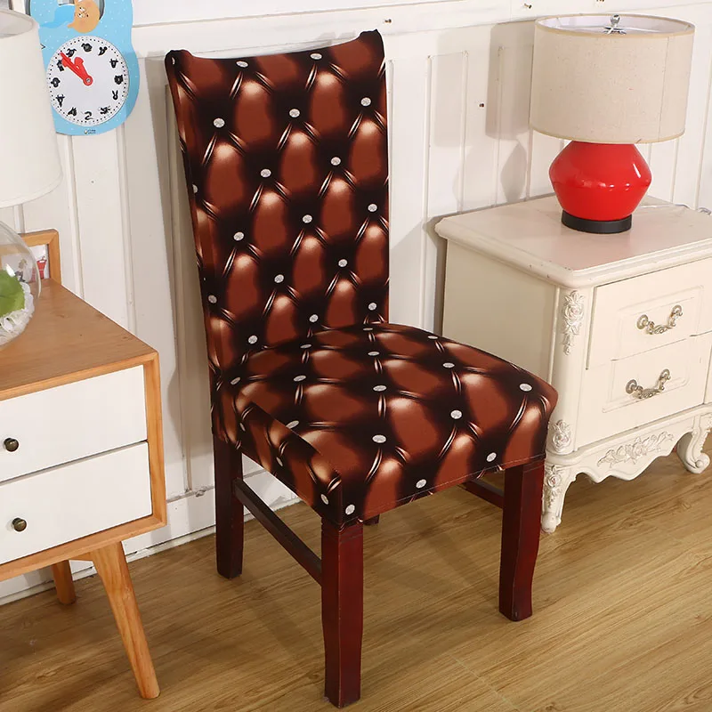 Comwarm сплошной цвет столовая чехол для кресла спандекс стрейч полиэстер чехол для сиденья геометрический анти-грязный стул защитный чехол - Цвет: 14
