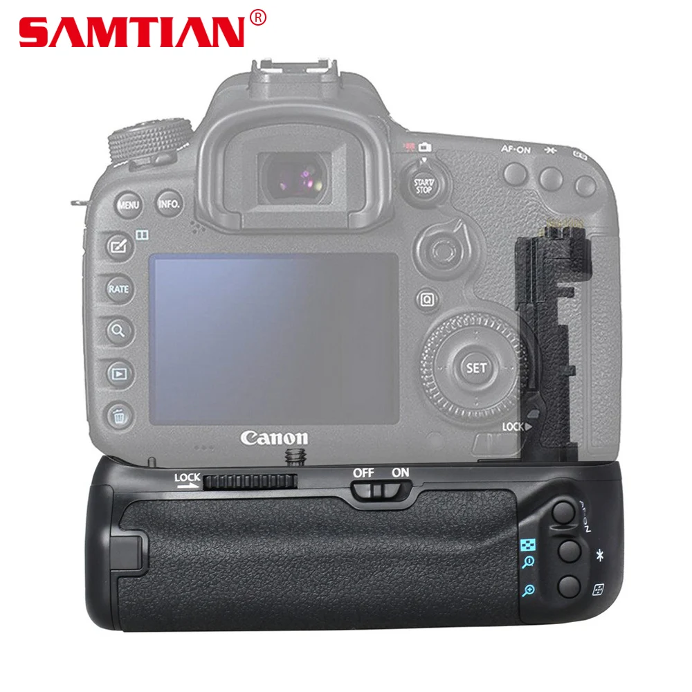 

SAMTIAN Vertical Battery Grip Holder for Canon EOS 7D Mark II 7D2 DSLR Camera Work with LP-E6 Battery or 6 Pieces AA Batteries