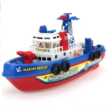 

Electronic Boat U.S Fire Boat Auto Spray Water Seaport Work Boat Fire Fighting Ship with led Model Electronic Toys For Children