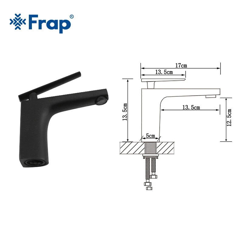 Frap luxury Bathroom Faucet Basin Mixer Faucets Sink Tap Vanity Hot Cold Water mixer Faucet black Painting Tap Faucet Y10119