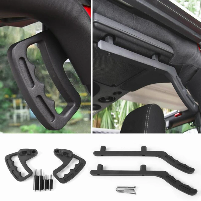 Car Styling High Strength Solid Steel Black Front Grab Handles For Jeep