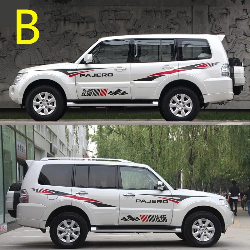 Наклейки на автомобиль для Mitsubishi Pajero, наклейки на цветы V93V97, модифицированные персональные наклейки на цветные полосы для тела