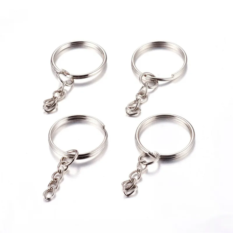 PandaHall-20pcs-25x2mm-Iron-Metal-Key-KeyChain-Chain-Clasp-Findings-Jewelry-Making-DIY-Accessories-Craft-Material