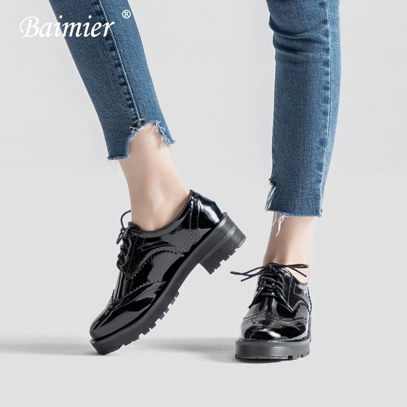 black patent leather oxford women's shoes