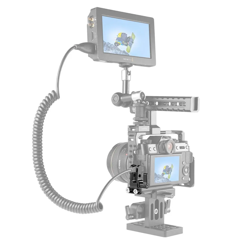 SmallRig HDMI Кабельный зажим для камеры sony a7II/a7RII/a7SII DSLR клетка с двумя 1/"-20 винтами-1679