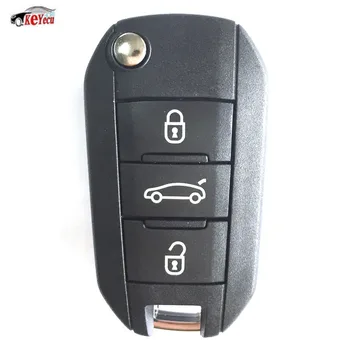

KEYECU New Remote Car Key Keyless Fob 3 Button 433MHz With ID46 Chip Inside for Peugeot 508 Uncut