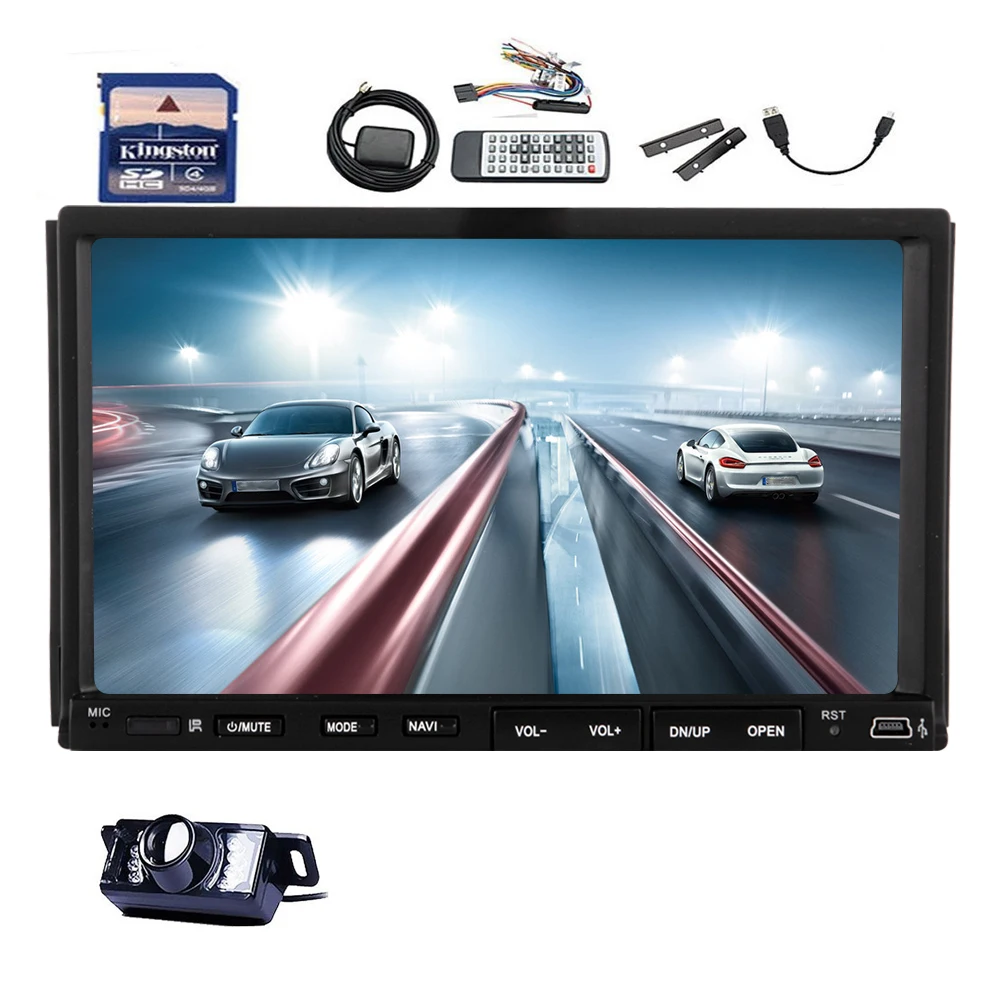 Auto Radio Electronics Autoradio 3D GPS Multimedia CD In Deck Car Video DVD Player Headunit 2 Din In Dash MP3 Music Automotive Parts Car Stereo Motorized logo Remote control HD Camera