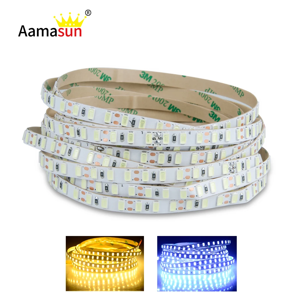 

5M 5730SMD Neon Tape Diode Tape LED Strip DC12V Flexible LED Lighting 120leds/M 600leds High Brightness White Warm White IP33
